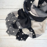 Gabby Geometric Polka Scarf - Grey