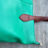 Colour Block Tote Handbag - Emerald