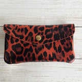 Animal Print Leather Purse - Burnt Orange