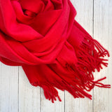 Ivy Luxury Wool Blend Scarf - Red