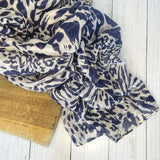 Lilliana Leopard Scarf - Navy