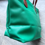 Colour Block Tote Handbag - Emerald