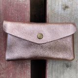 Metallic Leather Purse - Blush