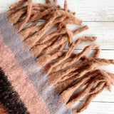 Soft Check Fluffy Scarf - Pink/Orange