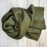 Penny Plain Ribbed Scarf - Khaki