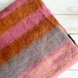 Soft Check Fluffy Scarf - Pink/Orange