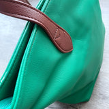 Colour Block Tote Handbag - Emerald