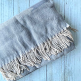 Grace Geometric Blanket Scarf - Slate