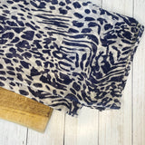 Lilliana Leopard Scarf - Navy