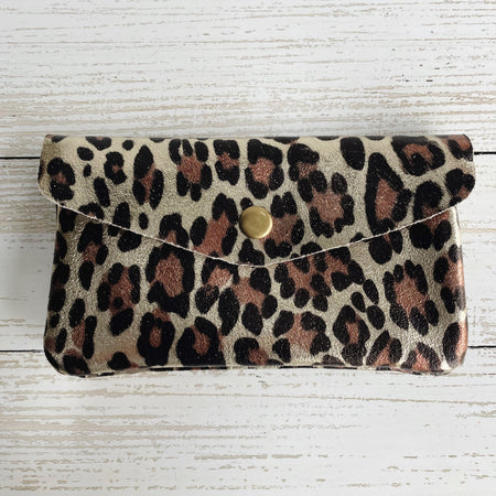 Animal Print Leather Purse - Natural