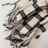 Clara Checked Soft Scarf - Natural