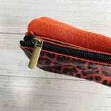 Animal Print Leather Purse - Burnt Orange