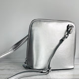 Small Metallic Cross Body Bag - Silver