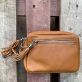 Small Leather Camera Bag - Brown