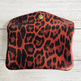 Animal Print Leather Purse - Burnt Orange