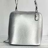 Small Metallic Cross Body Bag - Silver