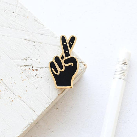 Fingers Crossed Enamel Pin